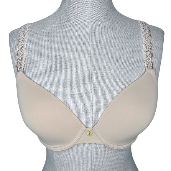 Natori Rose Dream Custom Coverage Underwire Bra sz 32C * Beige Nude T Shirt Bra - Picture 1 of 7